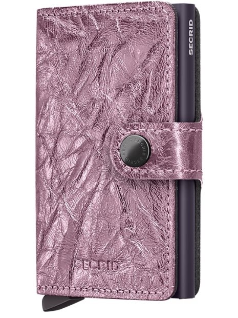 Secrid MCR - CUIR DE VACHETTE - PINK porte cartes miniwallet crisple porte-cartes