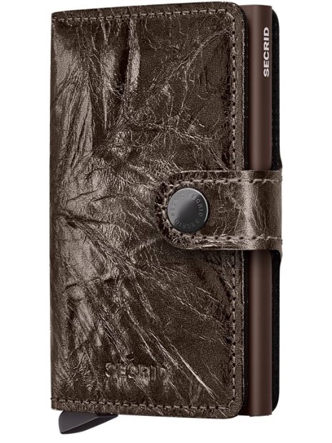 Secrid MCR - CUIR DE VACHETTE - BRONZE porte cartes miniwallet crisple porte-cartes