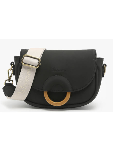 Woomen WCRO03 - POLYURÉTHANE - BLACK sac porté travers crocus de woomen sacs-a-mains