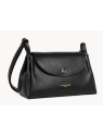 Lancaster 470-89 - CUIR DE VACHETTE - NOIR porté travers rabat accordéon double de lancaster sacs-a-mains