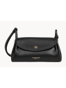 Lancaster 470-88 - CUIR DE VACHETTE - NOIR porté travers rabat accordéon double sacs-a-mains