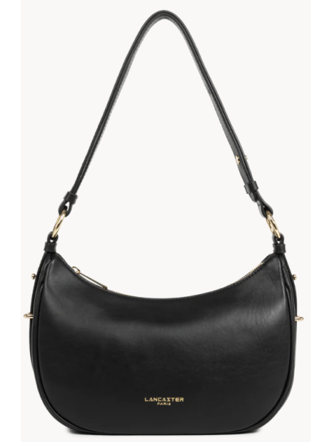 Lancaster 480-076 - CUIR DE VACHETTE - NOI sac demi-lune m donna aria de lancaster sacs-a-mains