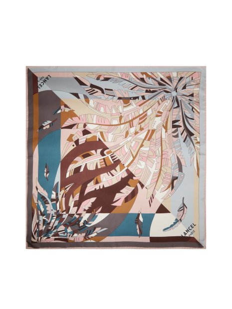 Lancel A13106 - SOIE - MULTI OPALINE carré de soie duo arabesque 70x70 lancel carre-de-soie
