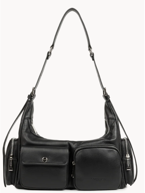 Lancaster 576-007 - CUIR DE VACHETTE - NOI sac besace porté épaule sacs-a-mains