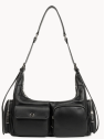 Lancaster 576-007 - CUIR DE VACHETTE - NOI sac besace porté épaule sacs-a-mains
