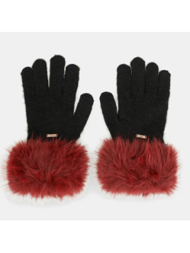 Anekke 41482-071 - POLYESTER - NOIR gants bicolor froufrou gants femme