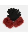 Anekke 41482-071 - POLYESTER - NOIR gants bicolor froufrou gants-femme