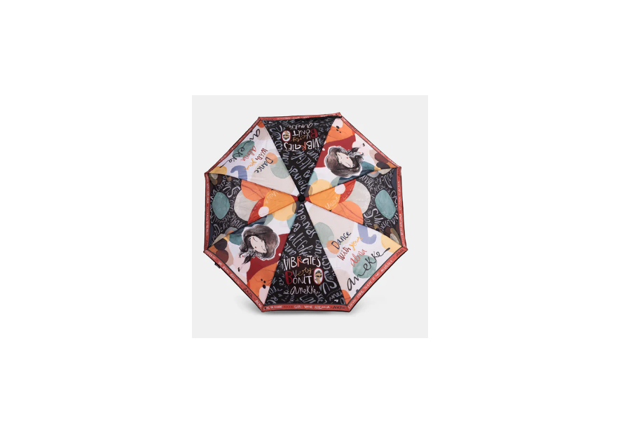 Anekke 40473-101 - POLYESTER - NOIR parapluie automatique pliant Petite maroquinerie