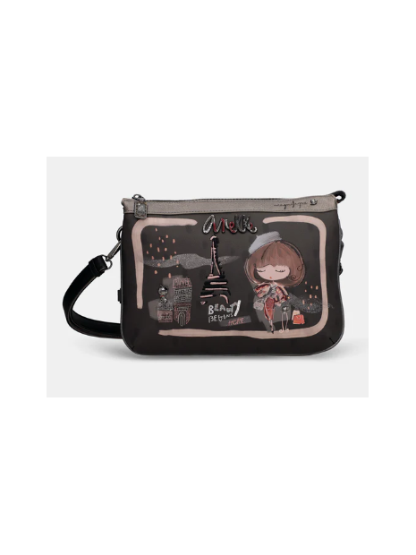 Anekke 41803-174 - SYNTHÉTIQUE - NOIR sac bandoulière avec anse sacs-a-mains