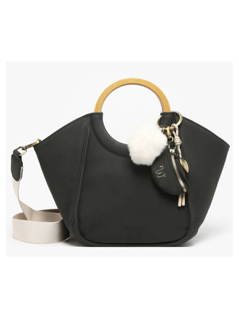 Woomen WCRO23 - POLYURÉTHANE - BLACK sac porté main ou bandoulière m sacs-a-mains