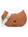 Woomen WCRO29 - POLYURÉTHANE - BROWN sac demi lune porté travers sacs-a-mains
