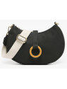 Woomen WCRO29 - POLYURÉTHANE - BLACK sac demi lune porté travers sacs-a-mains
