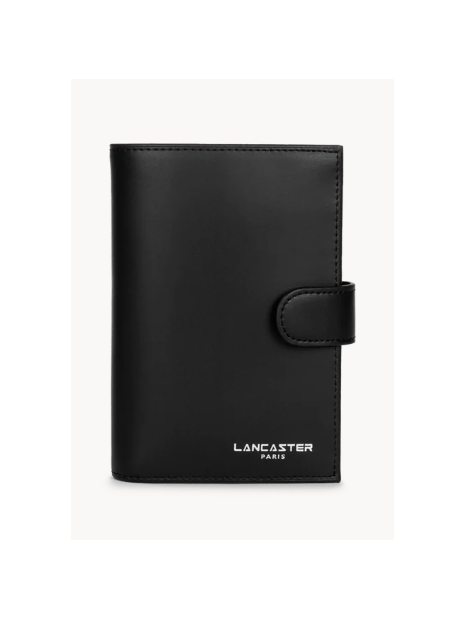 Lancaster 137-15 - CUIR DE VACHETTE - NOIR portefeuille femme patte pression smooth portefeuille-homme