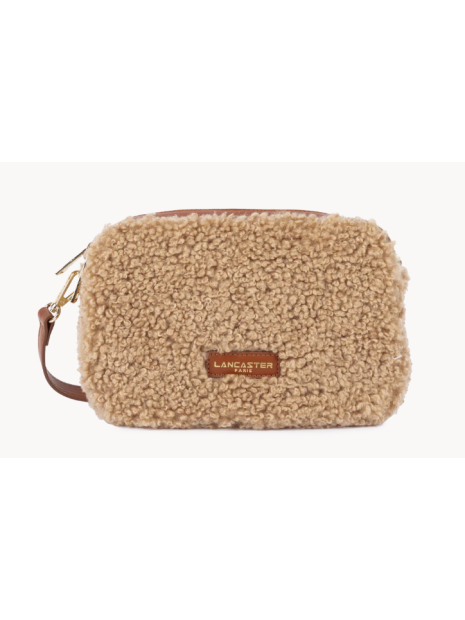 Lancaster 518-022 - POLYESTER/CUIR - COGNA sac trotteur moumoute sacs-a-mains