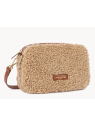 Lancaster 518-022 - POLYESTER/CUIR - COGNA sac trotteur moumoute sacs-a-mains