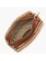 Lancaster 518-022 - POLYESTER/CUIR - COGNA sac trotteur moumoute sacs-a-mains