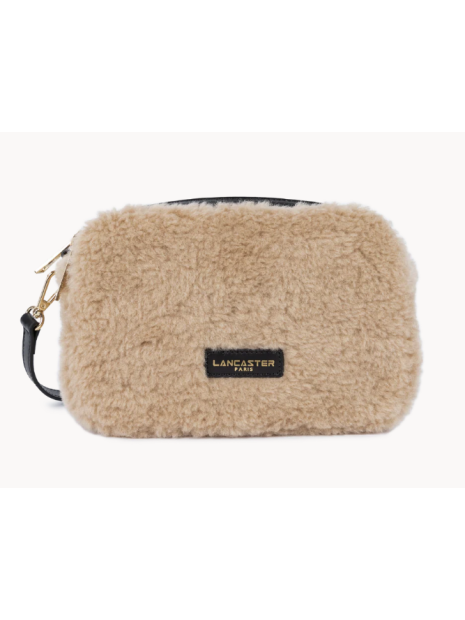 Lancaster 518-022 - POLYESTER/CUIR - BEIGE sac trotteur moumoute sacs-a-mains