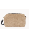 Lancaster 518-022 - POLYESTER/CUIR - BEIGE sac trotteur moumoute sacs-a-mains