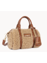 Lancaster 518-053 - POLYESTER/CUIR - COGNA petit sac polochon moumoute sacs-a-mains