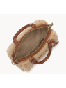 Lancaster 518-053 - POLYESTER/CUIR - COGNA petit sac polochon moumoute sacs-a-mains