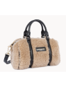 Lancaster 518-053 - POLYESTER/CUIR - BEIGE petit sac polochon moumoute sacs-a-mains