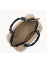 Lancaster 518-053 - POLYESTER/CUIR - BEIGE petit sac polochon moumoute sacs-a-mains