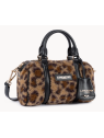 Lancaster 518-053 - POLYESTER/CUIR - NOIR  petit sac polochon moumoute sacs-a-mains