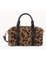Lancaster 518-053 - POLYESTER/CUIR - NOIR  petit sac polochon moumoute sacs-a-mains