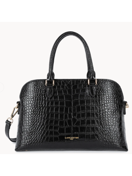 Lancaster 524-114 - CUIR DE VACHETTE - NOI grand sac demi lune sacs-a-mains