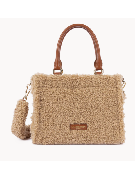 Lancaster 518-055 - POLYESTER/CUIR - COGNA mini sac cabas main sacs-a-mains