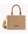 Lancaster 518-055 - POLYESTER/CUIR - COGNA mini sac cabas main sacs-a-mains