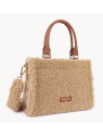 Lancaster 518-055 - POLYESTER/CUIR - COGNA mini sac cabas main sacs-a-mains