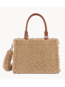 Lancaster 518-055 - POLYESTER/CUIR - COGNA mini sac cabas main sacs-a-mains