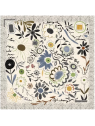 La Seta Mantero 742548984 - SOIE - CREME carre de soie 70x70 dites le avec des fleurs carre-de-soie