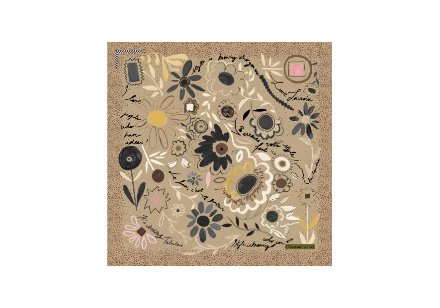 carre de soie 70x70 dites le avec des fleurs
