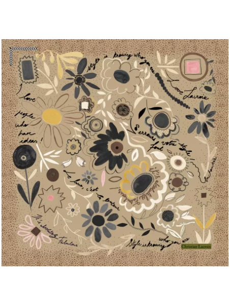 La Seta Mantero 742548984 carre de soie 70x70 dites le avec des fleurs carre de soie