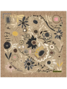 La Seta Mantero 742548984 - SOIE - BEIGE carre de soie 70x70 dites le avec des fleurs carre-de-soie