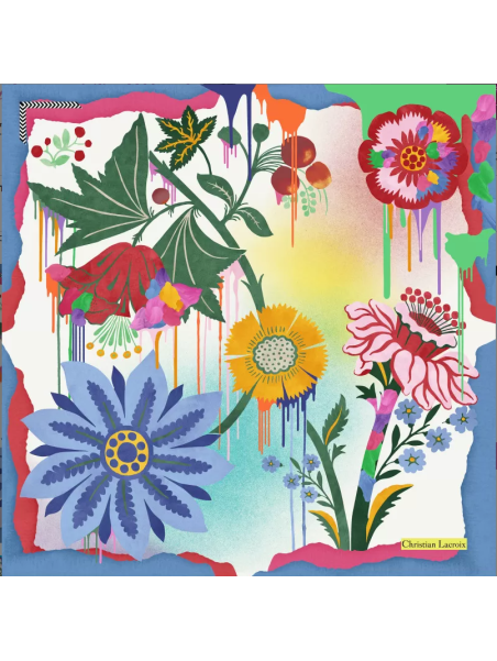 La Seta Mantero 742549590 carré de soie 70x70cm fresh painted carre de soie