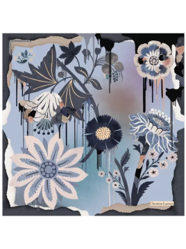 La Seta Mantero 742549590 - SOIE - BLEU CIEL carré de soie 70x70cm fresh painted carre de soie