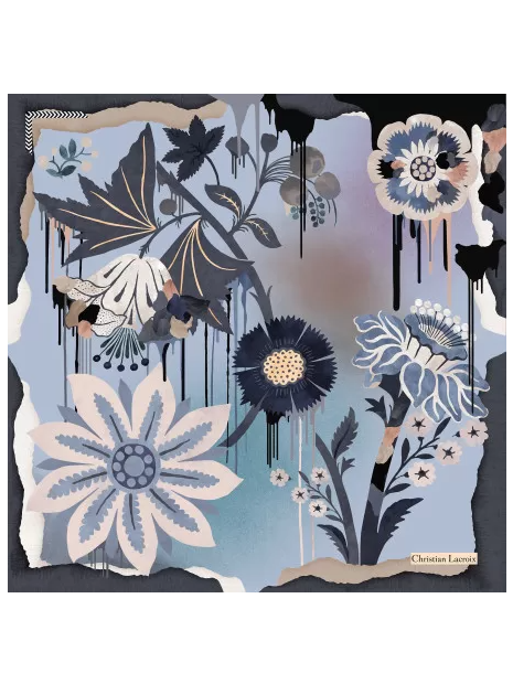 La Seta Mantero 742549590 - SOIE - BLEU CIEL carré de soie 70x70cm fresh painted carre-de-soie