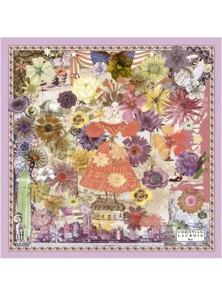 La Seta Mantero 742550001 carré de soie 70x70cm new word summer carre de soie