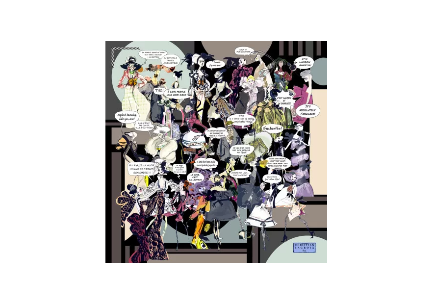 La Seta Mantero 713249999 carré de soie 90x90cm gossips carre de soie