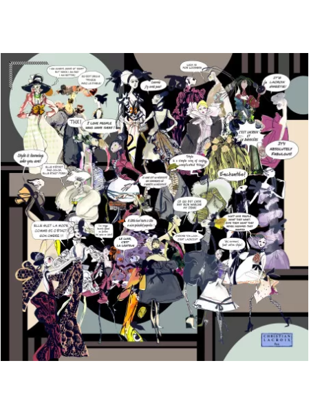 La Seta Mantero 713249999 carré de soie 90x90cm gossips carre de soie