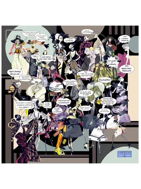 La Seta Mantero 713249999 carré de soie 90x90cm gossips carre-de-soie