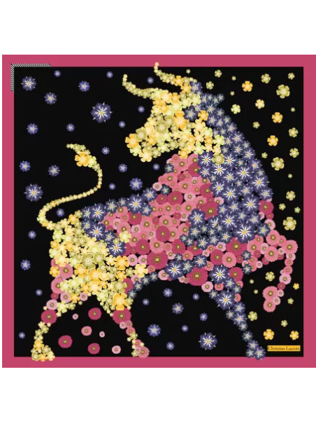 carre de soie 90x90cm manade d'été
