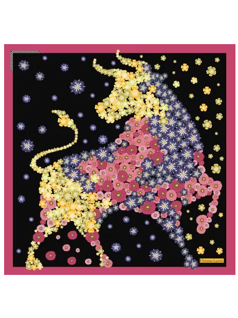 La Seta Mantero 713249061 - SOIE - NOIR carre de soie 90x90cm manade d'été carre-de-soie