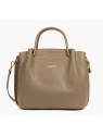 Lancaster 470-19 - CUIR DE VACHETTE - TAUP Foulonné Double - Grand Sac à main Louisa sacs-a-mains