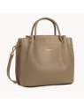 Lancaster 470-19 - CUIR DE VACHETTE - TAUP Foulonné Double - Grand Sac à main Louisa sacs-a-mains
