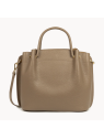 Lancaster 470-19 - CUIR DE VACHETTE - TAUP Foulonné Double - Grand Sac à main Louisa sacs-a-mains