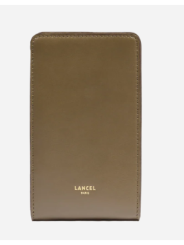 Lancel A13950 - CUIR DE VACHETTE - KAKI etui téléphone lancel origami etui telephone